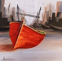 Abdul Jabbar, 12 x 12 Inch,  Acrylic on Canvas, Seascape Painting, AC-ABJ-033